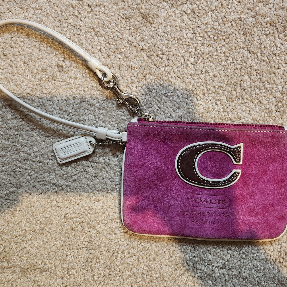 Coach SUEDE Purple Wristlet